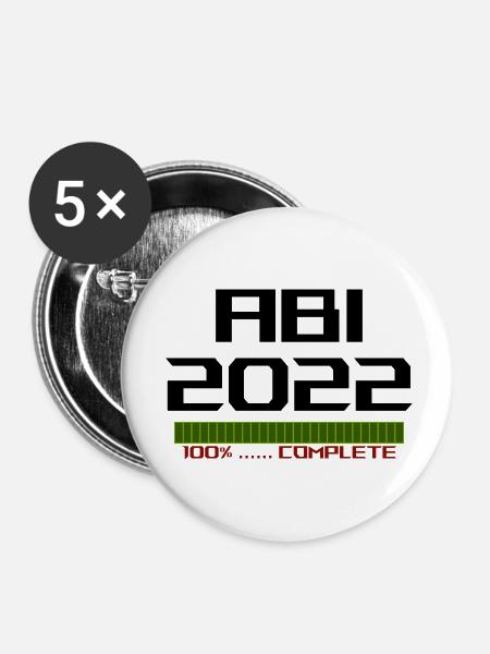 Complete 2022 ABI - Buttons klein 25 mm (5er Pack) - Weiß
