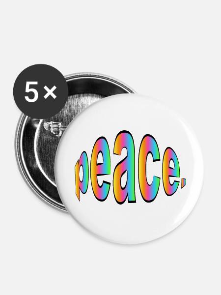 Friede. - Buttons klein 25 mm (5er Pack) - Weiß
