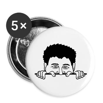 Behind Wall Man - Buttons small 1''/25 mm (5-pack) - white - Front