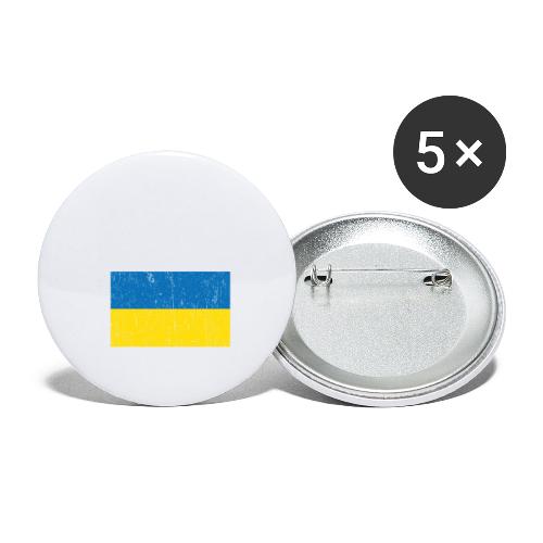 ukraine flag distwhite - Buttons small 1''/25 mm (5-pack)