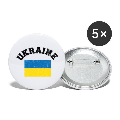 ukraine flag distblack - Buttons small 1''/25 mm (5-pack)