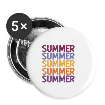 Sommer Sommer Sommer Spaß Sommerzeit Geschenke - Buttons klein 25 mm (5er Pack) - Weiß - Vorne