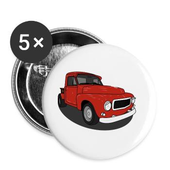 Duet Red - Buttons small 1''/25 mm (5-pack) - white - Front