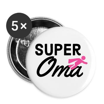Super granny text with figurine flyer gift idea - Buttons small 1''/25 mm (5-pack) - white - Front