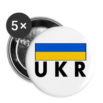Ukraine - Buttons small 1''/25 mm (5-pack) - white - Front