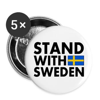 Suède - Lot de 5 petits badges (25 mm) - blanc - Devant