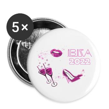 girlsnight,girls,ibiza 2022,ibiza - Lot de 5 petits badges (25 mm) - blanc - Devant