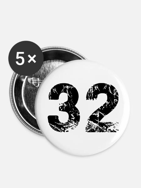 32 - Buttons klein 25 mm (5er Pack) - Weiß