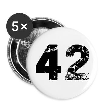 42 - Buttons klein 25 mm (5er Pack) - Weiß - Vorne