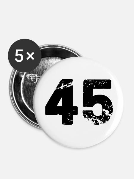 45 - Buttons klein 25 mm (5er Pack) - Weiß