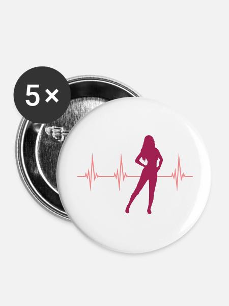 Puls Hot Girl - Buttons klein 25 mm (5er Pack) - Weiß
