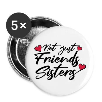 Hearts Friends Sisters - Buttons small 1''/25 mm (5-pack) - white - Front