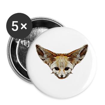 fuchskleidung mädchen, Wüstenfuchs gesicht - Buttons klein 25 mm (5er Pack) - Weiß - Vorne