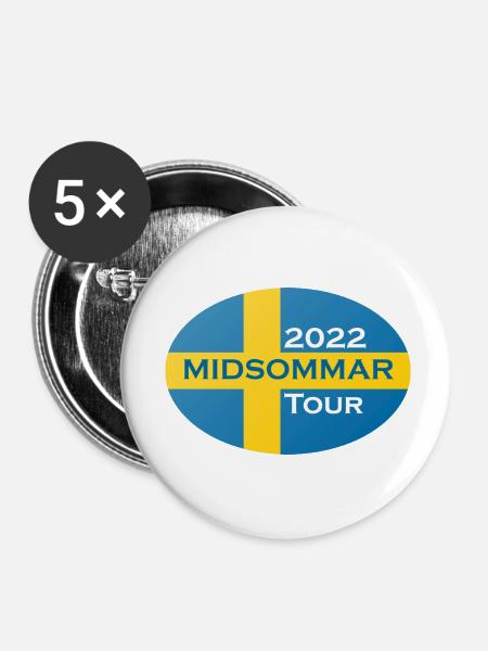 midsommar oval - Buttons klein 25 mm (5er Pack) - Weiß
