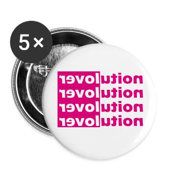revolution lover - Buttons klein 25 mm (5er Pack) - Weiß - Vorne