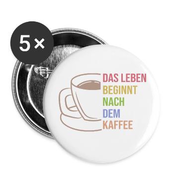 Kaffee Trinken Koffein Kaffeetasse Statement - Buttons klein 25 mm (5er Pack) - Weiß - Vorne