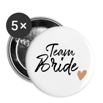 Team Bride - Buttons small 1''/25 mm (5-pack) - white - Front