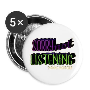 sport golfhoodie birthday golfgirls humor happy - Buttons klein 25 mm (5er Pack) - Weiß - Vorne