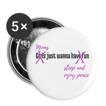 Les mamans ne font que dormir et profiter de la paix - Lot de 5 petits badges (25 mm) - blanc - Devant