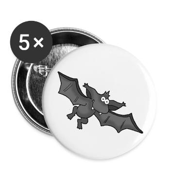 Bat - Buttons small 1''/25 mm (5-pack) - white - Front