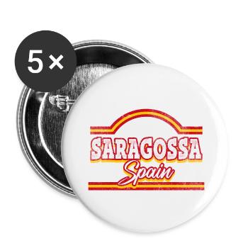 Zaragoza Spain City Font Vintage Retro - Buttons small 1''/25 mm (5-pack) - white - Front