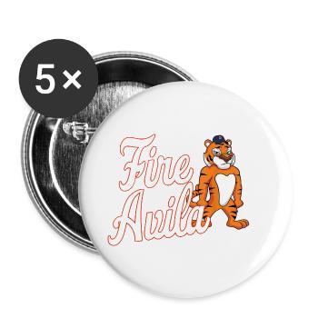 Feu Avila - Lot de 5 petits badges (25 mm) - blanc - Devant