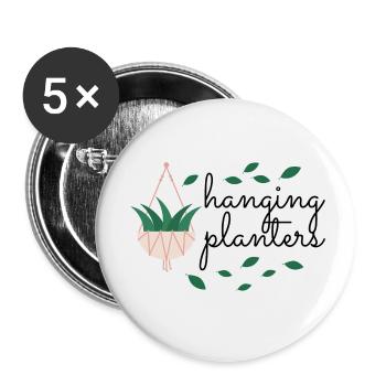 Hängende Pflanzen - Buttons klein 25 mm (5er Pack) - Weiß - Vorne