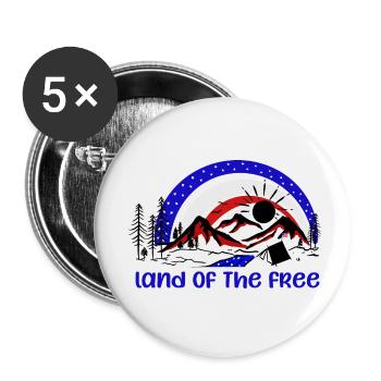 Land Of The Free - Buttons small 1''/25 mm (5-pack) - white - Front