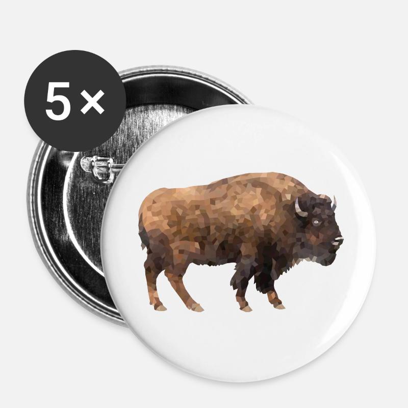 Bison - Buttons small 1''/25 mm (5-pack) - white
