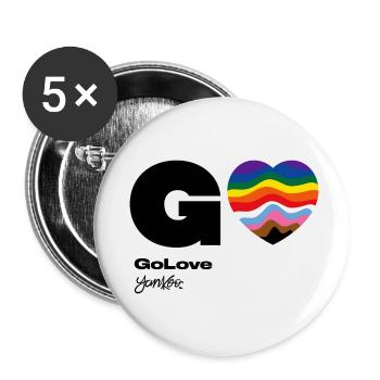 Yankoo Originals - GO Love Pride - Buttons small 1''/25 mm (5-pack) - white - Front