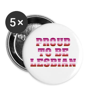 Proud To Be Lesbian - Buttons klein 25 mm (5er Pack) - Weiß - Vorne