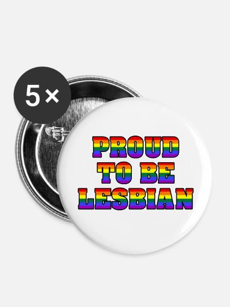 Proud To Be Lesbian - Buttons klein 25 mm (5er Pack) - Weiß