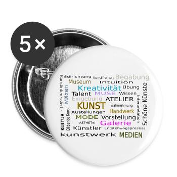 Word Cloud Kunst 2 - Buttons klein 25 mm (5er Pack) - Weiß - Vorne