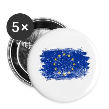 Brushstroke EU Circle Flag - Buttons small 1''/25 mm (5-pack) - white - Front