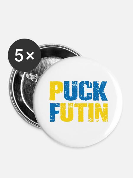 puck futin - Buttons klein 25 mm (5er Pack) - Weiß