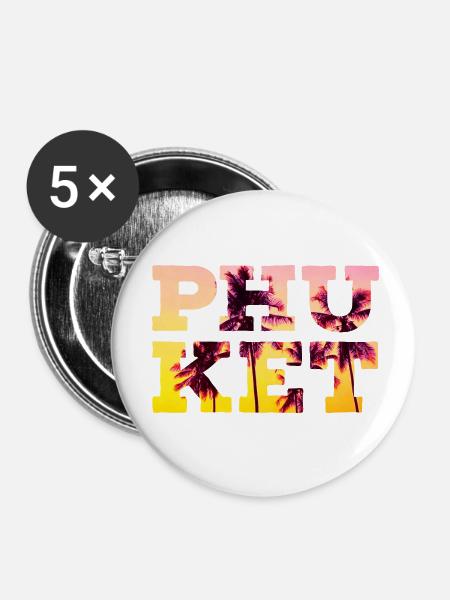 Phuket - Buttons klein 25 mm (5er Pack) - Weiß