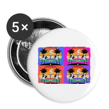 Hindernisparcours vs Hindernisparkuhr - Buttons klein 25 mm (5er Pack) - Weiß - Vorne