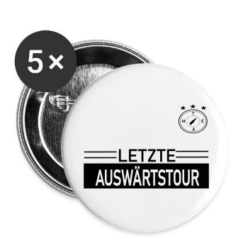 Letzte Auswärtstour Team - Buttons klein 25 mm (5er Pack) - Weiß - Vorne