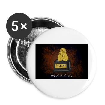 Drawing Balls of Steel - Buttons small 1''/25 mm (5-pack) - white - Front