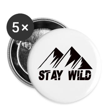 Stay Wild Mountains - Buttons small 1''/25 mm (5-pack) - white - Front