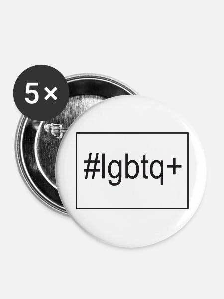 Lgbtq+ - Buttons klein 25 mm (5er Pack) - Weiß