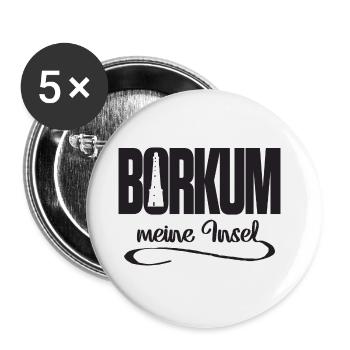 Borkum meine Insel - Buttons klein 25 mm (5er Pack) - Weiß - Vorne