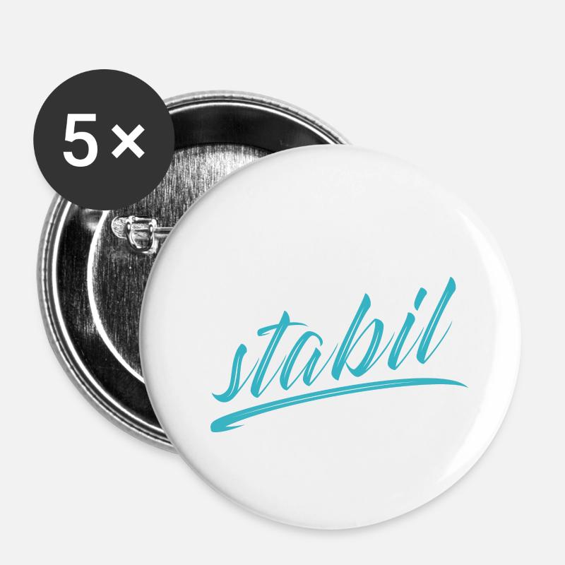 stabil - Buttons klein 25 mm (5er Pack) - Weiß