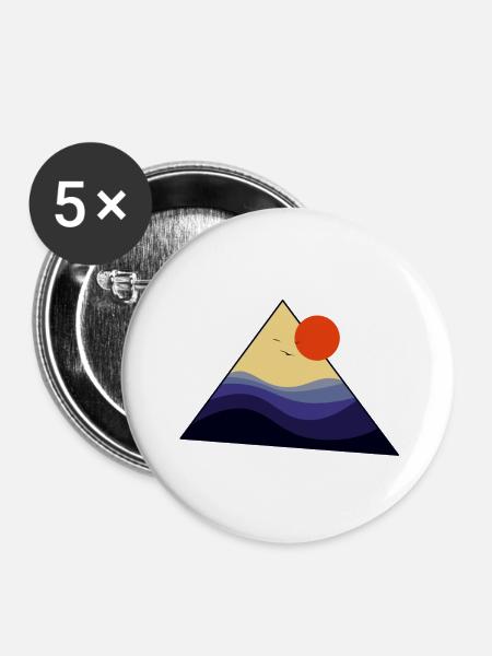 Triangle Sunset - Buttons klein 25 mm (5er Pack) - Weiß