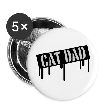 Stamp Cat Dad Logo - Lot de 5 petits badges (25 mm) - blanc - Devant