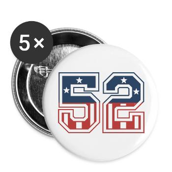 Nummer 52 USA - Buttons klein 25 mm (5er Pack) - Weiß - Vorne