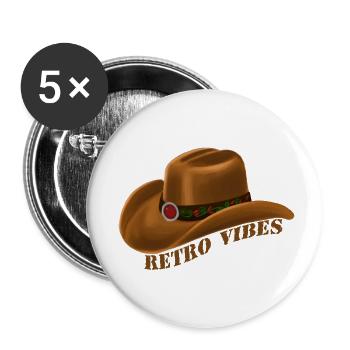Retro Vibes - Buttons small 1''/25 mm (5-pack) - white - Front
