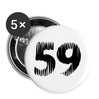 59 Zahl Trikot - Buttons klein 25 mm (5er Pack) - Weiß - Vorne