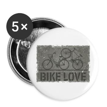 Amour du vélo - Lot de 5 petits badges (25 mm) - blanc - Devant