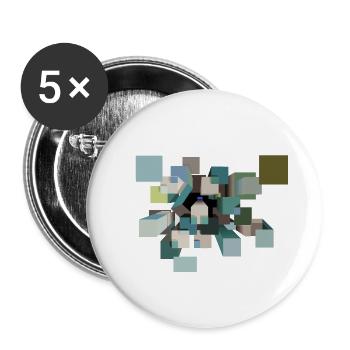 Cubes psychédéliques - Lot de 5 petits badges (25 mm) - blanc - Devant